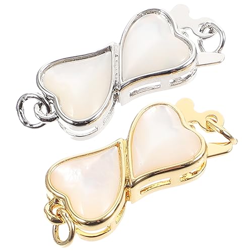 OFFIGAM 2Stücke Verschlüsse für Halsketten und Armbänder DIY Schmuckverschluss Natürlichem Muschelmaterial für Perlen und Projekte von OFFIGAM