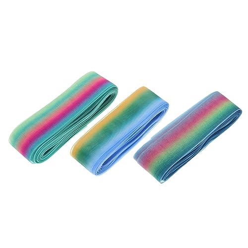 OFFIGAM 3 Rollen 10 Regenbogen-Chiffonband DIY Bastelbänder Regenbogen-Chiffonbänder DIY -Zubehör Haarschmuckband dekoratives Band von OFFIGAM
