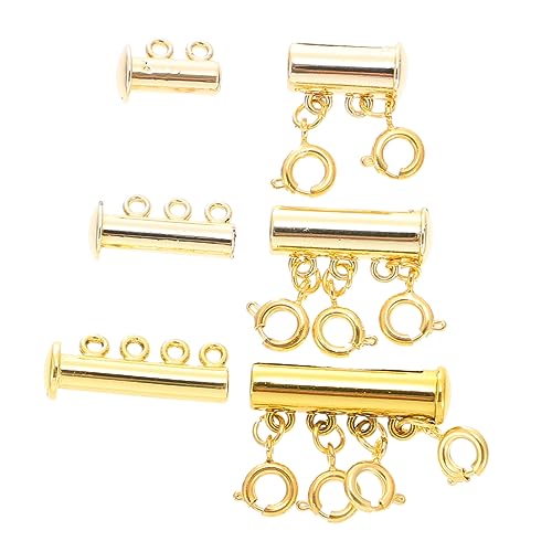 OFFIGAM 3 Stück Anschlussschnalle Magnetschnalle Halsketten Anhängerverschluss Halskette Detangler-Verschluss DIY -Schmuckzubehör selbstgemachte Schnalle schmuck stecker Legierung Golden von OFFIGAM