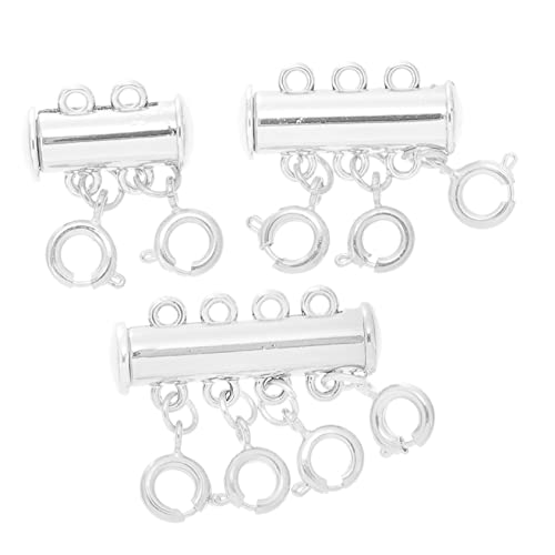 OFFIGAM 3 Stück Anschlussschnalle Magnetschnalle Magnetische Halskette Verschluss Layering-halskettenverschluss Verschluss Für Schmuck Halskette Clipverschluss Legierung Silber von OFFIGAM
