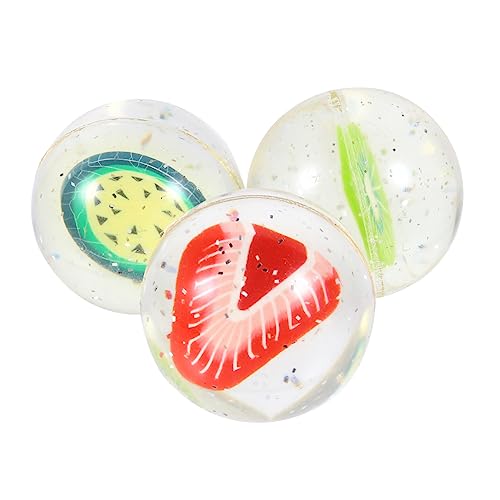 OFFIGAM 3 Stück Fruchtige Gummibälle Sicheres Bouncy für Freizeitaktivitäten und Fördert Hand Fuß Koordination von OFFIGAM