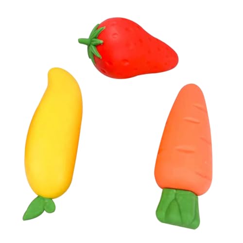 OFFIGAM 3 Stück Mini Frucht Radierer Kawaii Multifunktionale Radierer für Schule und Kunstbedarf Erdbeere Mango Karotte von OFFIGAM