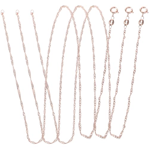 OFFIGAM 3 Stück Teiliges Roségold Wasserwellen Kette für DIY Schmuckherstellung Beschichtet Lange Halskette Komfortable und Langlebige Metallkette für Kreative Projekte von OFFIGAM