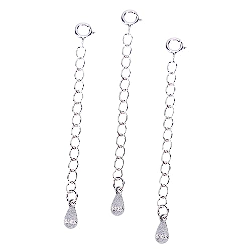 OFFIGAM 3 Stück Teiliges Silber Kettenverlängerung für Schmuckherstellung Einfache Anwendung mit Praktischem Federverschluss für Armbänder und Mehr von OFFIGAM