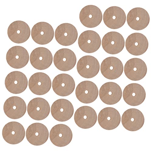 OFFIGAM 30 Stück Holzräder für DIY Holzspielzeug Runde Holzräder Durchmesser Dicke Durchmesser Bastelzubehör für Modellautos Trucks und Kreative Projekte von OFFIGAM