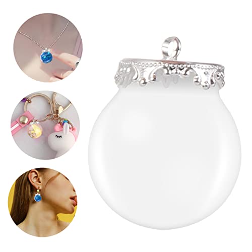 OFFIGAM 30 Stück Klare Runde Glasball mit Krone für DIY Schmuckherstellung Durchmesser Öffnung für Anhänger Ohrringe und Armbänder von OFFIGAM