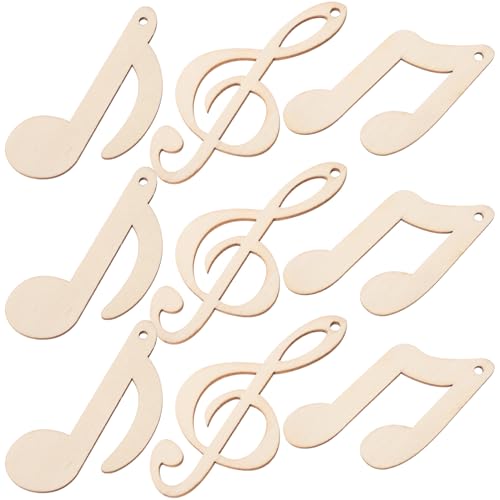 OFFIGAM 30 Stück Musiknoten Holzscheiben Unfertige Holzstücke für DIY Bastelprojekte Dekorative Holzelemente für Musikfeiern Leicht und Einfach zu Bemalen OFFIGAM 30 Stück Musiknoten Holzscheiben Unfertige Holzstücke für DIY Bastelprojekte Dekorative Holzelemente für Musikfeiern Leicht und Einfach zu Bemalen von OFFIGAM