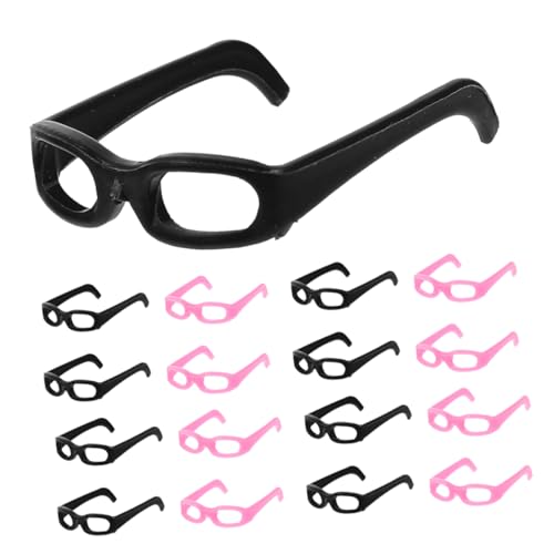 OFFIGAM 30 Stück Puppenhausbrille Brille für Puppe Kostümzubehör für Minipuppen Puppenkleidung Puppenaccessoires weingläser Plastik schnapsgläser Mini-Puppenbrillen-Requisiten Abs von OFFIGAM