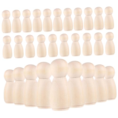OFFIGAM 30 Stück Teiliges DIY Holzpuppen Blanko und Naturfarben zum Bemalen und Gestalten für Kreative Bastelmaterialien für Mädchen Fördert Fantasie und Handwerkliche Fähigkeiten OFFIGAM 30 Stück Teiliges DIY Holzpuppen Blanko und Naturfarben zum Bemalen und Gestalten für Kreative Bastelmaterialien für Mädchen Fördert Fantasie und Handwerkliche Fähigkeiten von OFFIGAM