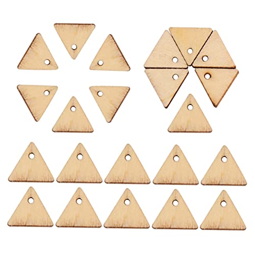 OFFIGAM 300 Stück Hölzerne Dreieck Holzchip -anhänger Machen Scrapbooking Dreieckiges Brett Dekoration Scheiben Kunsthandwerk Loch Kind Ornamente Stichworte Light Brown von OFFIGAM