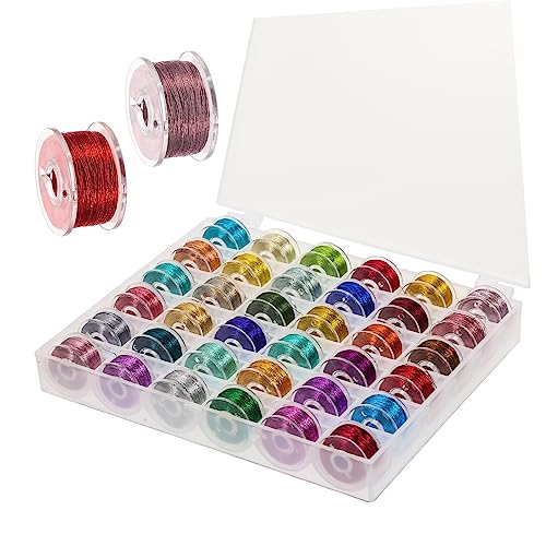 OFFIGAM 36 Rollen Metallische Stickgarne Hochwertige Nähfäden für Stickmaschine und DIY Projekte für Kreative Handarbeiten und Dekoration OFFIGAM 36 Rollen Metallische Stickgarne Hochwertige Nähfäden für Stickmaschine und DIY Projekte für Kreative Handarbeiten und Dekoration von OFFIGAM