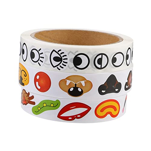 OFFIGAM 3Rollen Aufkleber für Augen Nase und Mund Selbstklebende Cartoon Sticker für DIY Bastelprojekte Kreatives Bastelmaterial für Jungen und Lustige OFFIGAM 3Rollen Aufkleber für Augen Nase und Mund Selbstklebende Cartoon Sticker für DIY Bastelprojekte Kreatives Bastelmaterial für Jungen und Lustige von OFFIGAM