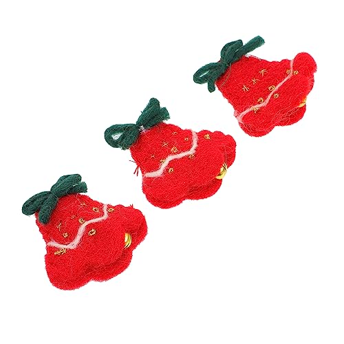 OFFIGAM 3Stücke Weihnachtsglocken Patches Wollfilz DIY Zubehör für Festliche Kopfbedeckungen Weihnachtsbaumdekoration und Handwerksprojekte Dunklem von OFFIGAM