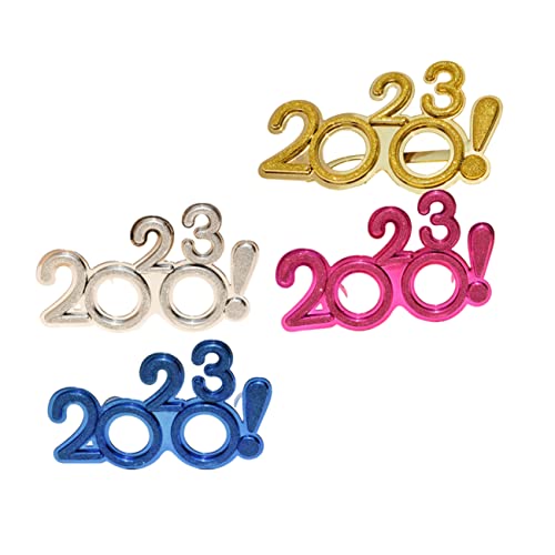 OFFIGAM 4 Stück 2023 2023 Brille Party 2023 Silvester-papierbrille Party Dekorativ Party Neujahr Partygeschenke Neujahrssonnenbrille 2023 Nummer Sonnenbrille Frohes Neues Jahr Brille Stk von OFFIGAM