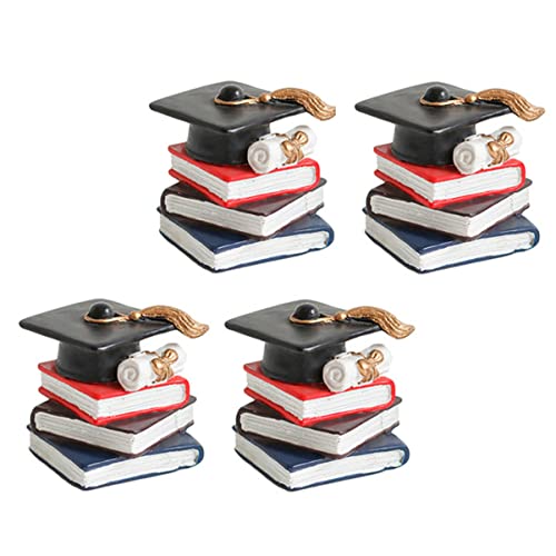 OFFIGAM 4 Stück Buch Harz Ornamente Cupcake Förmchen Goldene Muffin Förmchen Flugzeug Kuchenaufsatz Tortenplatte Cupcake Förmchen Zum Backen Cupcake Ornamente Dankesstapel von OFFIGAM
