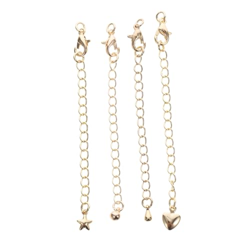 OFFIGAM 4 Stück Gold Kettenverlängerungen für Armbänder und DIY Schmuckzubehör Karabinerverschluss für Kreative Bastelprojekte und Personalisierte OFFIGAM 4 Stück Gold Kettenverlängerungen für Armbänder und DIY Schmuckzubehör Karabinerverschluss für Kreative Bastelprojekte und Personalisierte von OFFIGAM