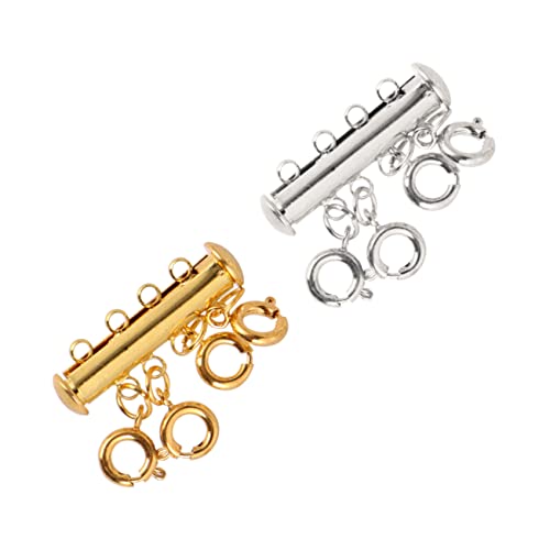 OFFIGAM 4 Stück Magnetische Anschlussschnalle Geschichtet Schmuck Halskette Tipps Befestigung Crimpen Schließungen Mehrschichtige Kettenverbinder Schiebeverschluss von OFFIGAM