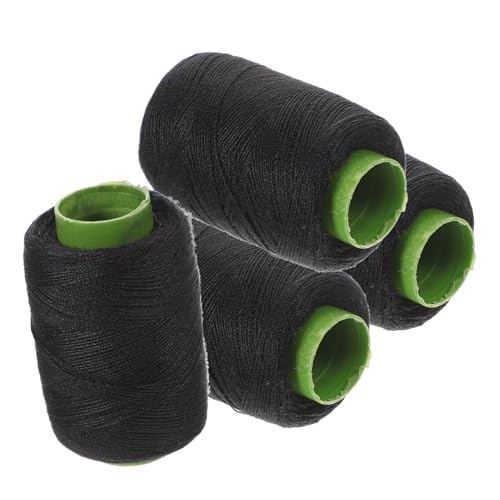 OFFIGAM 4 Stück Polyester-Nähgarn Perückenherstellungsfaden Quiltgarn zum Nähen Nähgarn für Perücken Spulen Quiltfaden Black von OFFIGAM