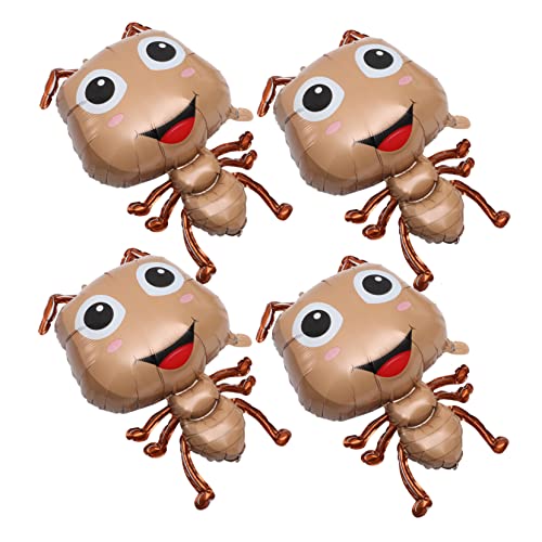 OFFIGAM 4 Stück Tierischer Ballon Gecko-ballon Ameise Luftballons Wasserballon Ameisenfolienballon Ameisenballon Heliumballon-kit Autospielzeug Ballongirlande Federnd Aluminiumfolie Brown von OFFIGAM