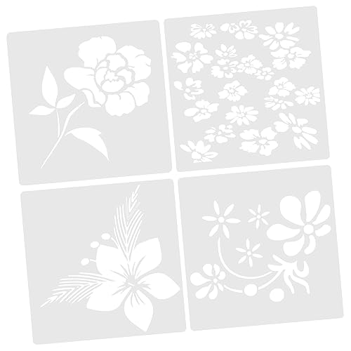 OFFIGAM 4 Stück Vorlage botanische Schablonen Malerei für malen Blumen- Malvorlage Blumenschablonenvorlage Blumenschablone zum Selbermachen Zeichenschablone Plastik OFFIGAM 4 Stück Vorlage botanische Schablonen Malerei für malen Blumen- Malvorlage Blumenschablonenvorlage Blumenschablone zum Selbermachen Zeichenschablone Plastik von OFFIGAM