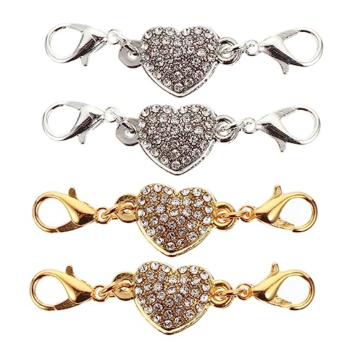 OFFIGAM 4 Stücke Halskette Verschluss Halskette Extender Oval Herstellung Von Schmuckarmbändern Schließe Silber Haken Halsketten Schmuck Verschluss Kettenverlängerung Dekorkette Legierung von OFFIGAM