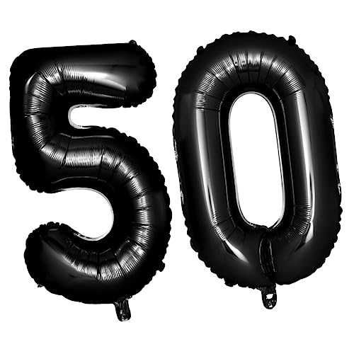 OFFIGAM 40 50 Nummernballons Schwarz Party 30 Ballonnummern Zahlen Luftballon Jubiläumsballons Folienballons Zahlenballons von OFFIGAM