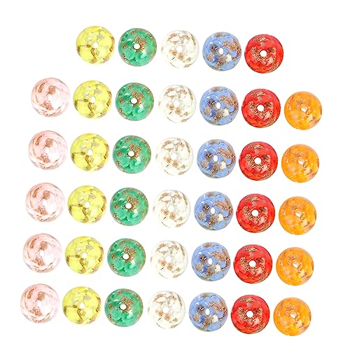 OFFIGAM 40 Stück Glaskugeln DIY Schmuckperlen Bunte Lose Perlen für Armbänder Bastelprojekte Handgefertigte Spacer für Design und Schmuckherstellung von OFFIGAM