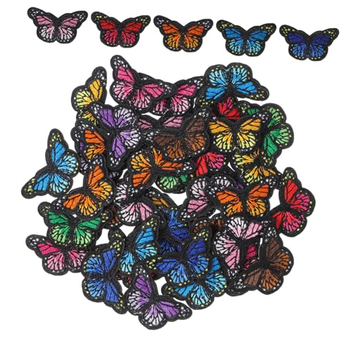 OFFIGAM 40 Stück Schmetterlings Stickerei Patches Dekorative Bügelflicken für Kleidung Taschen DIY Projekte Zufällige Farben Langlebig und Farbenfroh Zufällige Farbe Zufällige Farbe von OFFIGAM