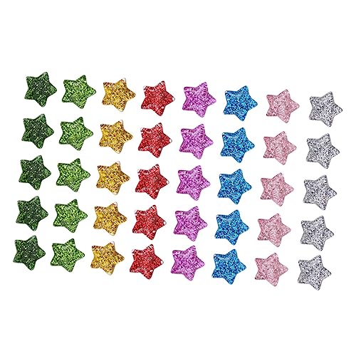 OFFIGAM 40 Stück Star DIY -Materialien klobig klein Dekoration Hochzeitsalben Handwerk Mädchen Perlen Stern Gold funkeln handytasche Harz von OFFIGAM