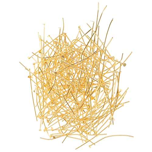 OFFIGAM 400 Stück Metall Kopfstifte Perlen Stecknadeln für Schmuckherstellung Flache Kopfstifte für Ohrringe und Gold für DIY Projekte und Schnelles Auffädeln von Perlen OFFIGAM 400 Stück Metall Kopfstifte Perlen Stecknadeln für Schmuckherstellung Flache Kopfstifte für Ohrringe und Gold für DIY Projekte und Schnelles Auffädeln von Perlen von OFFIGAM