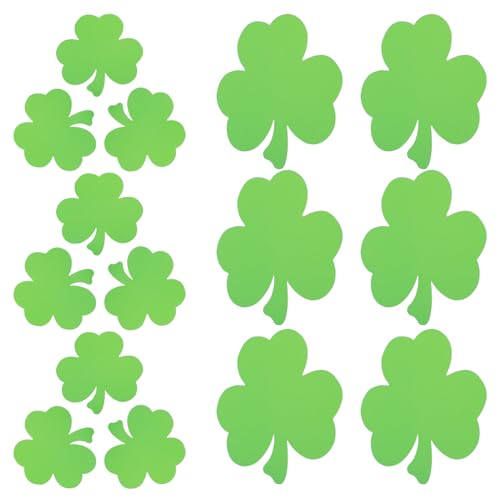 OFFIGAM 40Stücke Kleeblatt Ausschnitte Papier für Patrick's Day DIY Dekorationen Wand und Klassenzimmer Dekoration Einfache Anwendung mit Klebepunkten Vielseitig Einsetzbar von OFFIGAM