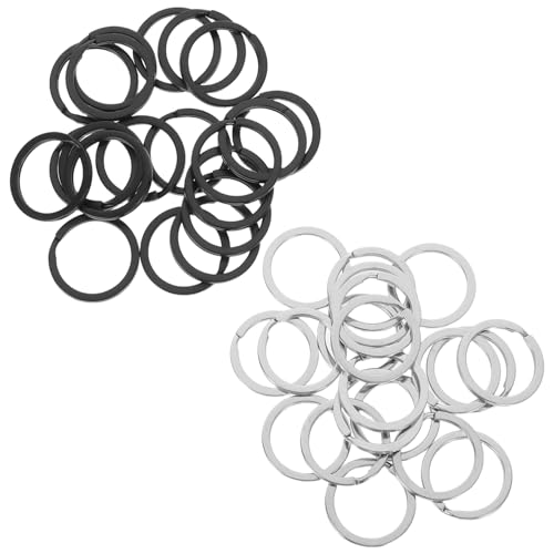 OFFIGAM 40Stücke Kleine Schlüsselringe Metall Flache Geteilte Schlüsselanhänger Robust und Langlebig für Bastelprojekte und Stilvolles Accessoire für Taschen OFFIGAM 40Stücke Kleine Schlüsselringe Metall Flache Geteilte Schlüsselanhänger Robust und Langlebig für Bastelprojekte und Stilvolles Accessoire für Taschen von OFFIGAM
