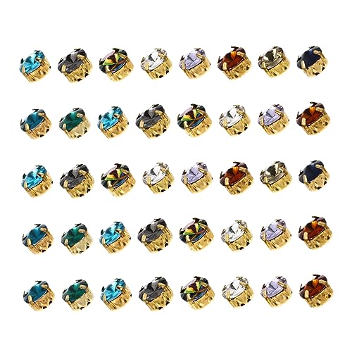 OFFIGAM 40Stücke Krallen Bohrer Strass Zubehör für DIY Kleidung Dekoration Kristallperlen Mischfarben Schmuckzubehör für Handwerksprojekte und Kostüm von OFFIGAM
