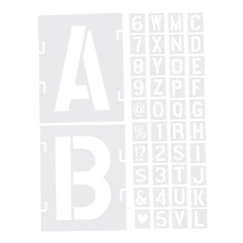 OFFIGAM 42 Stück Teiliges Wiederverwendbare Schablonen für Buchstaben und Zahlen Multifunktionale Malvorlagen für DIY Kunstprojekte für Kreative Bastelarbeiten von OFFIGAM