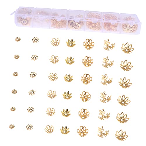 OFFIGAM 430Stücke DIY Blumenanhänger Goldene Legierung Aushöhlen Blumenschmuck Zubehör für Schmuckherstellung Langlebig Design für von OFFIGAM
