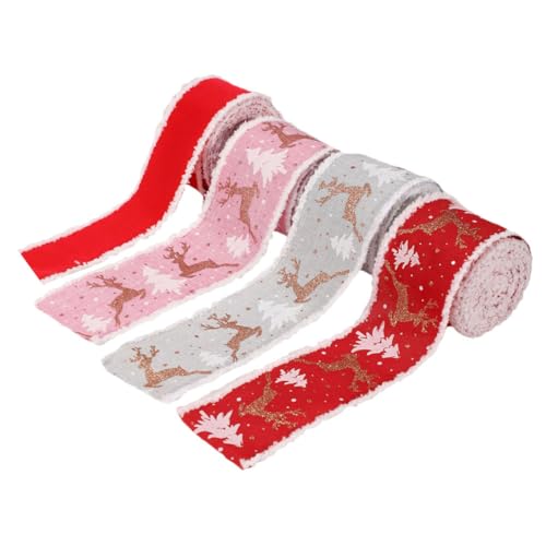 OFFIGAM 4Rollen Weihnachtsdekoratives Band Geschenkverpackungsbänder DIY Band Festliche Dekorationen und Geschenkverpackungen Farben Gemischt pro Hochwertiges OFFIGAM 4Rollen Weihnachtsdekoratives Band Geschenkverpackungsbänder DIY Band Festliche Dekorationen und Geschenkverpackungen Farben Gemischt pro Hochwertiges von OFFIGAM