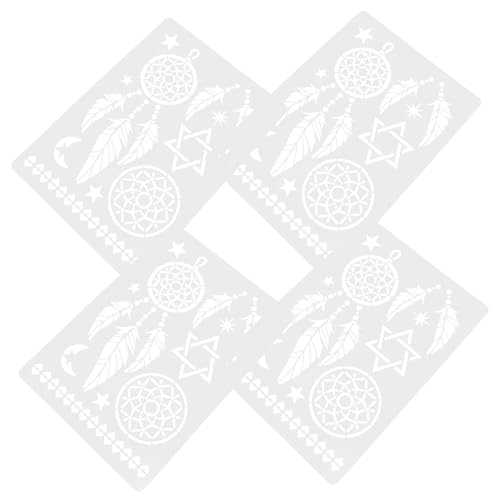 OFFIGAM 4Stücke Mandala Schablonen Wiederverwendbare Malschablonen Pet für Wand Boden und Kreative DIY Vorlagen für Schöne Heimwerkerprojekte von OFFIGAM