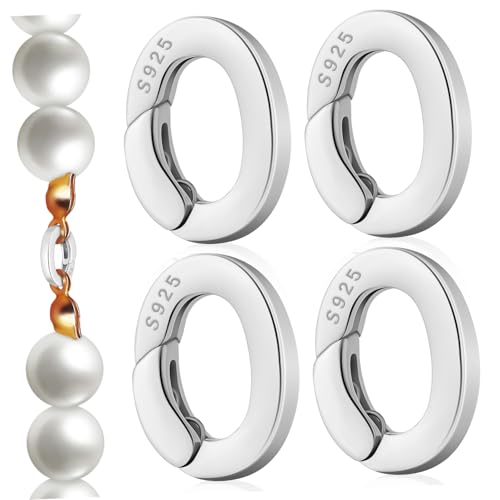 OFFIGAM 4Stücke Ovale Halskettenverschluss Ringe Metall Federtor Karabiner Langlebige Schmuckverschlüsse Sicherer Kettenverkürzer für Armband und Halskette OFFIGAM 4Stücke Ovale Halskettenverschluss Ringe Metall Federtor Karabiner Langlebige Schmuckverschlüsse Sicherer Kettenverkürzer für Armband und Halskette von OFFIGAM