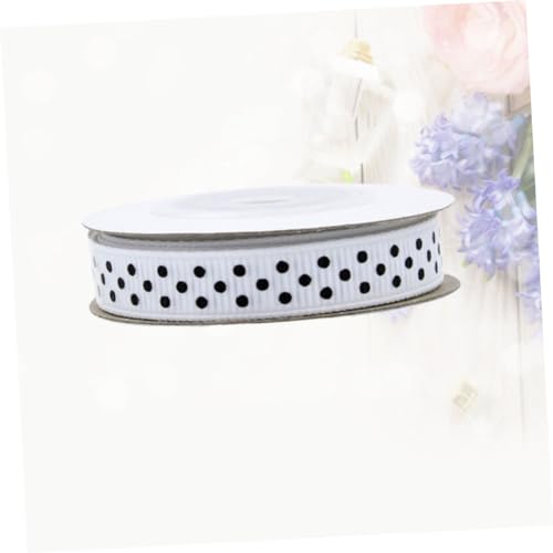 OFFIGAM 5 Rollen Dotted Pattern Ribbed Geschenkband für DIY Bastelbedarf Weiß für Dekoration Schleifen Hochzeiten und Mehr von OFFIGAM