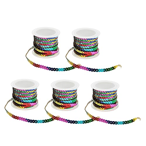 OFFIGAM 5 Rollen Fünf Glänzende Paillettenborte für DIY Kleidung Stirnbänder und Kostüme pro Rolle Langlebiges Material für Bastelprojekte und Dekorationen OFFIGAM 5 Rollen Fünf Glänzende Paillettenborte für DIY Kleidung Stirnbänder und Kostüme pro Rolle Langlebiges Material für Bastelprojekte und Dekorationen von OFFIGAM