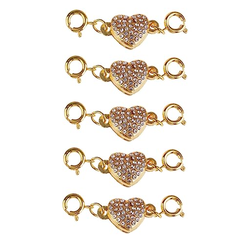 OFFIGAM 5 Stück Herzförmige Magnets chnalle Verschluss einer Herzkette Schlüssel Halskettenschnalle selber machen DIY zubehör Schmuckschnalle Diamant-Magnetschnalle Kristall Golden OFFIGAM 5 Stück Herzförmige Magnets chnalle Verschluss einer Herzkette Schlüssel Halskettenschnalle selber machen DIY zubehör Schmuckschnalle Diamant-Magnetschnalle Kristall Golden von OFFIGAM