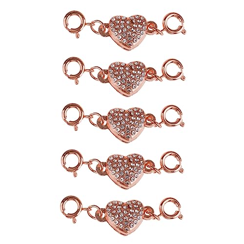 OFFIGAM 5 Stück Herzförmige Magnets chnalle o- Schnalle Schmuck Diamant Halsketten Zubehör DIY schnalle für frauen dame Verbindungsschnalle herzförmige Schnalle Kristall Golden OFFIGAM 5 Stück Herzförmige Magnets chnalle o- Schnalle Schmuck Diamant Halsketten Zubehör DIY schnalle für frauen dame Verbindungsschnalle herzförmige Schnalle Kristall Golden von OFFIGAM