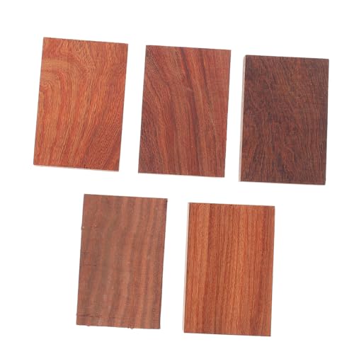 OFFIGAM 5 Stück Ringmaterial Selber Machen Hartholz Basteln Kiefer Unvollendet Holzmaterial Kleiner Holzblock Bastelplatte Aus Holz Kleinblättriges Rotes Sandelholz Brown von OFFIGAM