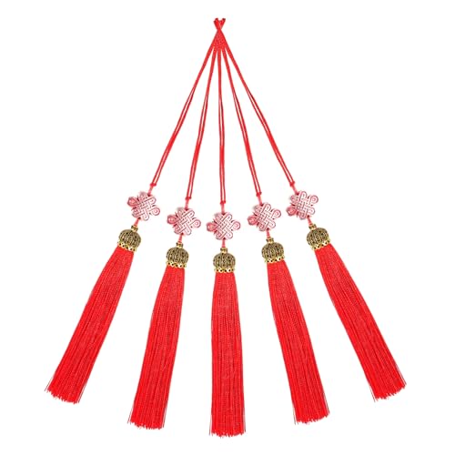 OFFIGAM 5 Stück Rote Quasten Anhänger Chinesische Knoten Hängende Ornamente für Frühlingsfest Neujahrsdekorationen für Zuhause Büro und Schule Glücksbringer für Festliche OFFIGAM 5 Stück Rote Quasten Anhänger Chinesische Knoten Hängende Ornamente für Frühlingsfest Neujahrsdekorationen für Zuhause Büro und Schule Glücksbringer für Festliche von OFFIGAM