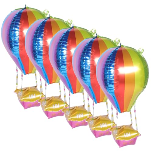 OFFIGAM 5 Stück Teiliges Heißluftballon Deko Folienballons für Geburtstags und Hochzeitsfeiern Aluminium Luftballons für Festliche Anlässe und Kreative Fotodekorationen von OFFIGAM
