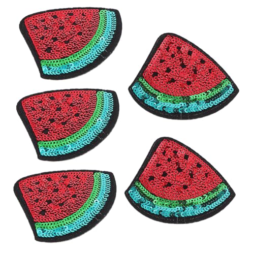OFFIGAM 5 Stück Wassermelonen Aufnäher Bunte Stickerei Patches für DIY Kleidung Rucksäcke Jeans und Hüte Süße Applikationen für Styles von OFFIGAM