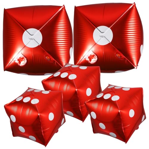 OFFIGAM 5 Stück Würfel Ballon Zahlenballons Dekorationen Luftballons für die Partydekoration große Würfel geformt quadratischer Folienballon Ballondekor Ballonspiel Aluminiumfolie rot OFFIGAM 5 Stück Würfel Ballon Zahlenballons Dekorationen Luftballons für die Partydekoration große Würfel geformt quadratischer Folienballon Ballondekor Ballonspiel Aluminiumfolie rot von OFFIGAM