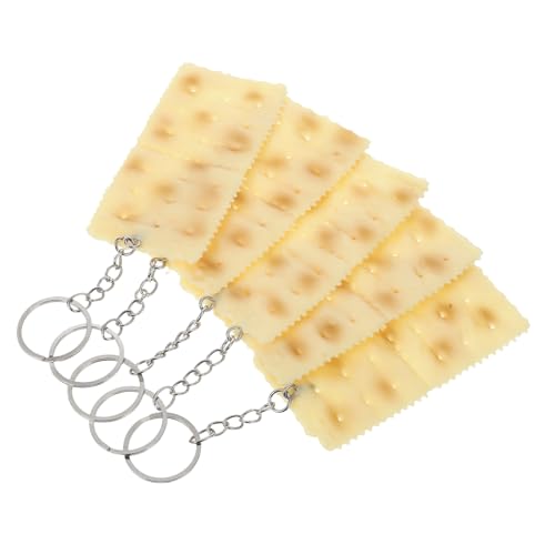 OFFIGAM 5 Stücke Anhänger Lebensmittel Keychain Realistische Lebensmittel Requisiten Rucksack Schlüsselanhänger Lustige Schlüsselring Keks Simulation Lebensmittel Modell Künstliche von OFFIGAM