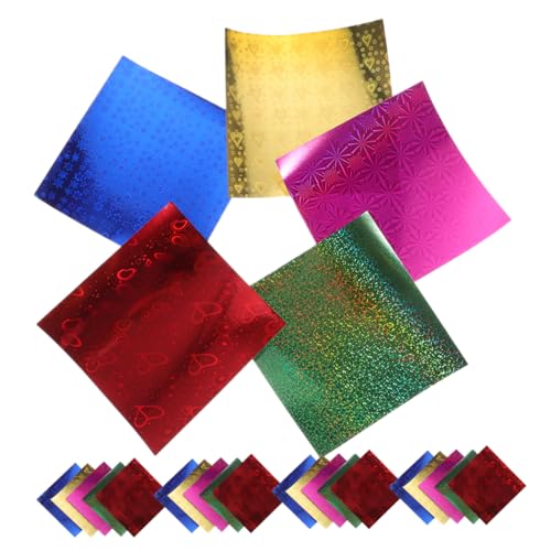 OFFIGAM 50 Blatt Glänzendes Origami-papier: Quadratische Blätter Glitzer-bastelpapier Für Selbstgemachte Weihnachtsdekorationen Und Kunst, Glänzender Origami- Für Kinder von OFFIGAM