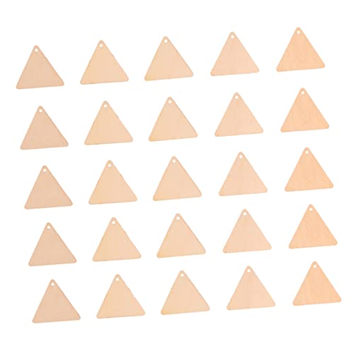 OFFIGAM 50 Stück Dreieckholz -Chip -Anhänger Rechtschreibung Scheiben Dekoration Hochzeit farbig groß Holzverzierungen zum Basteln hängende Ornamente aus Holz Holzformen von OFFIGAM